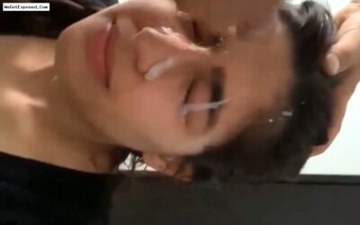 Desi BF Cum on Her Cute and Innocent Girlfriends Face after Fuck