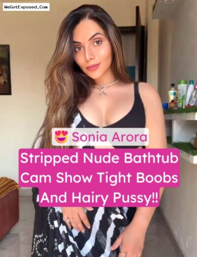 Sonia Arora Stripping Takes  Bathtub Soak Shows Off Tight Boobs And Hairy Pussy Nude